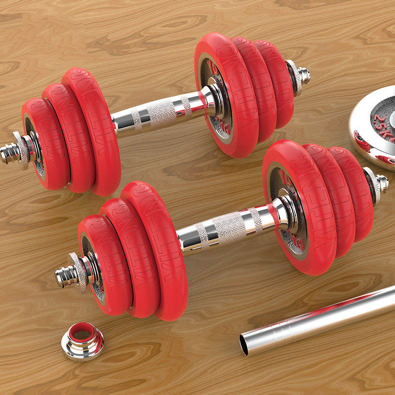 Pure Iron Solid Electroplating Lacquered Red Dumbbells