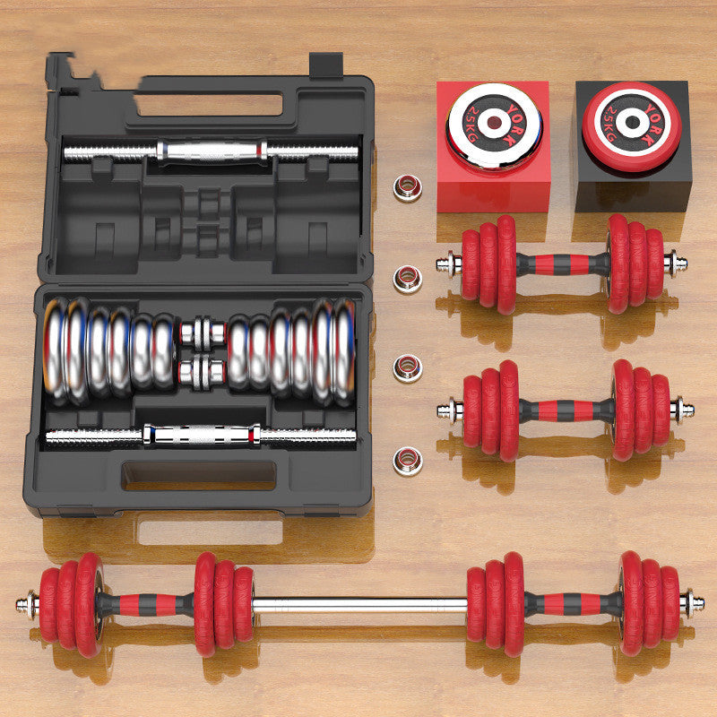 Pure Iron Solid Electroplating Lacquered Red Dumbbells