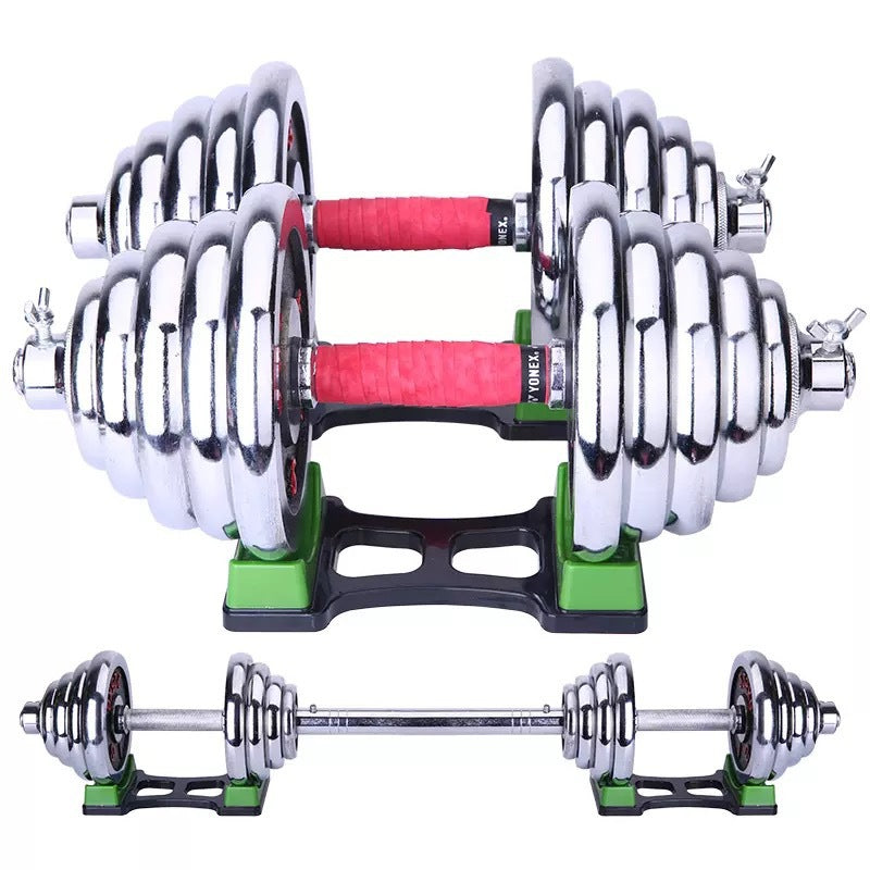 Pure Iron Solid Electroplating Lacquered Red Dumbbells