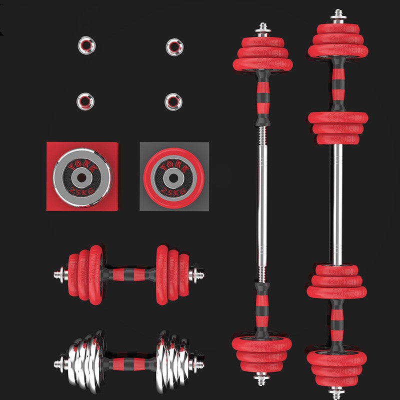 Pure Iron Solid Electroplating Lacquered Red Dumbbells